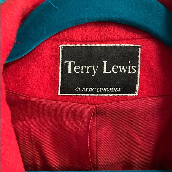 Vintage Terry Lewis Oversized Red 100% Wool Blazer Jacket Women's Medium - Picture 3 of 7